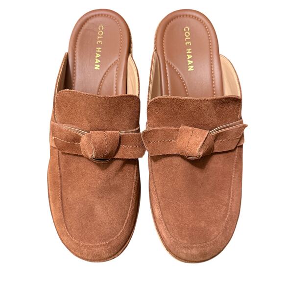 Cole Haan Women Cloudfeel All Day Bow Mule Clogs Sz 9 B Brown Rust Suede NWOB - Picture 4 of 11